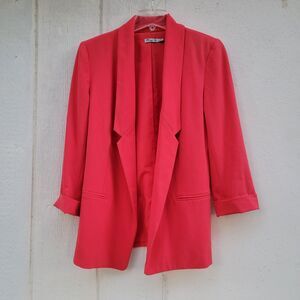 Eliza J coral pink blazer open front Wmns size S Small jacket
